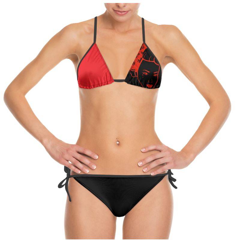 Black red bikini discount